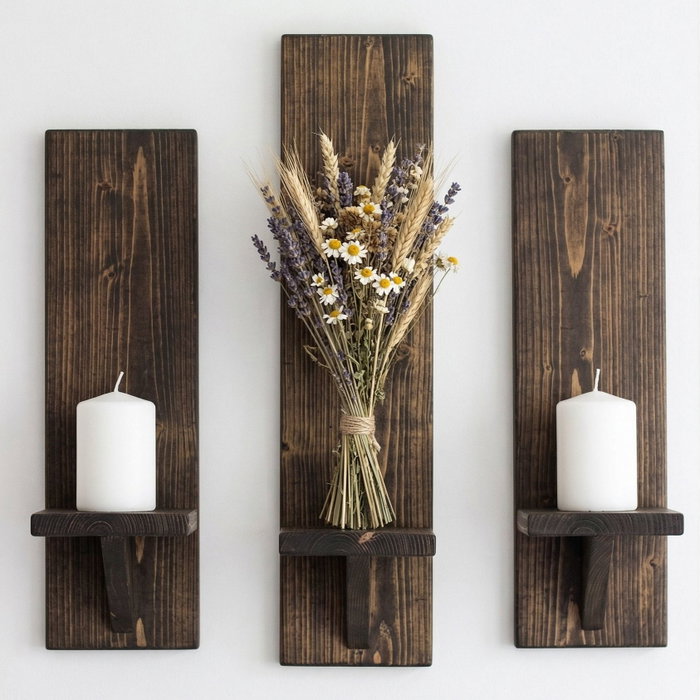 Hanah Home Raf321 Estantería Decorativa de Madera Maciza